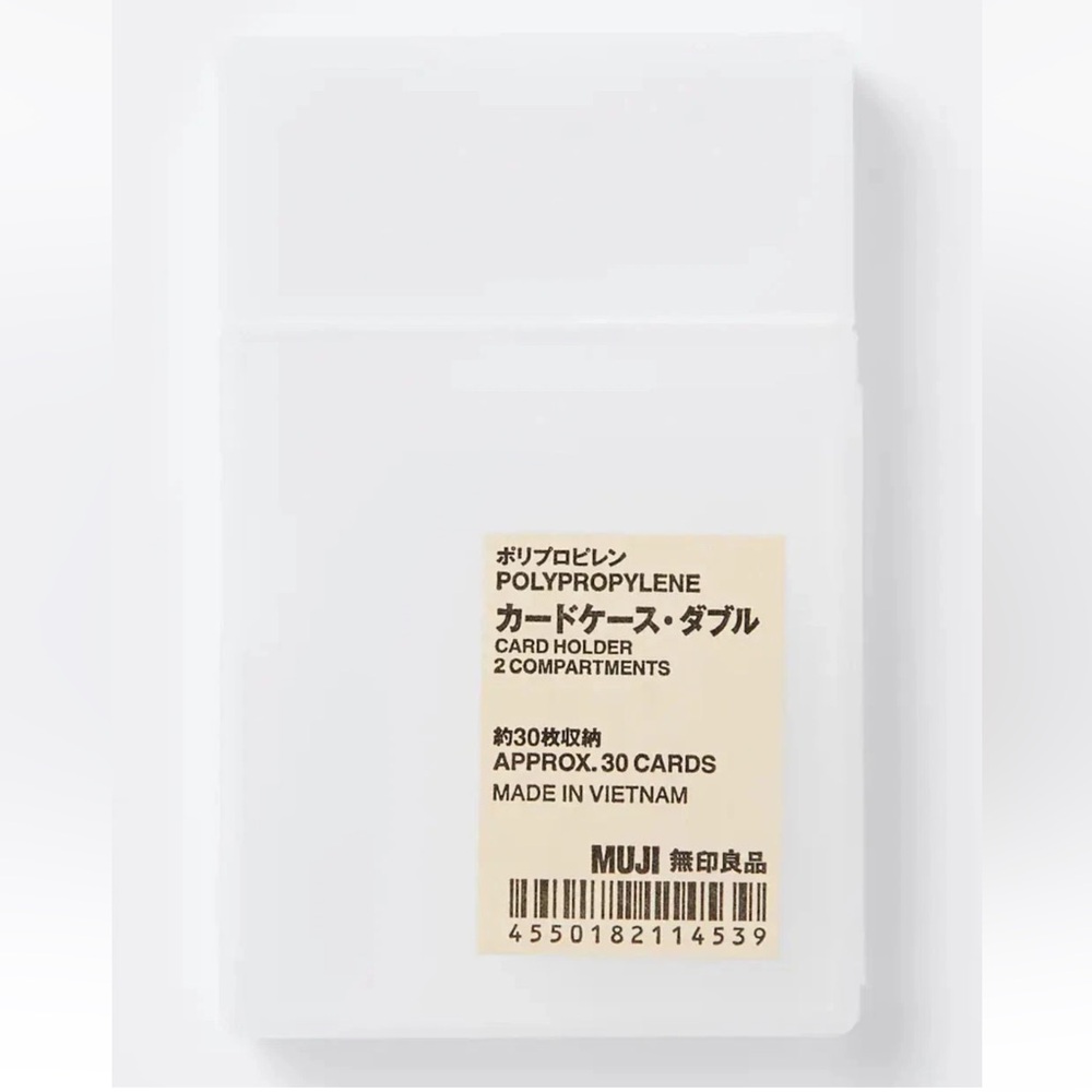 MUJI Card Case Holder Polypropylene 30 cards 2 SEPARATE COMPARTMENTS Japan New